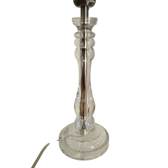 Pottery Barn Kids Acrylic Pillar Table Lamp w/ Lavender Pleated Shade - Picture 4 of 6